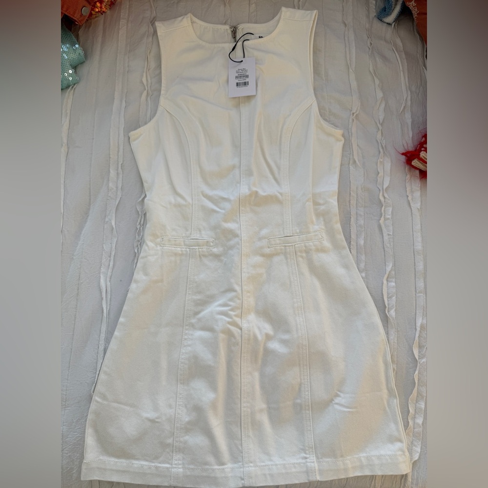 Showpo White Sleeveless Mini Dress